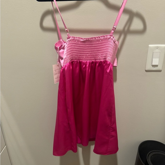 NWT! Show Me Your Mumu Best Bow Dress in Colorblock Pink - S - Picture 8 of 8